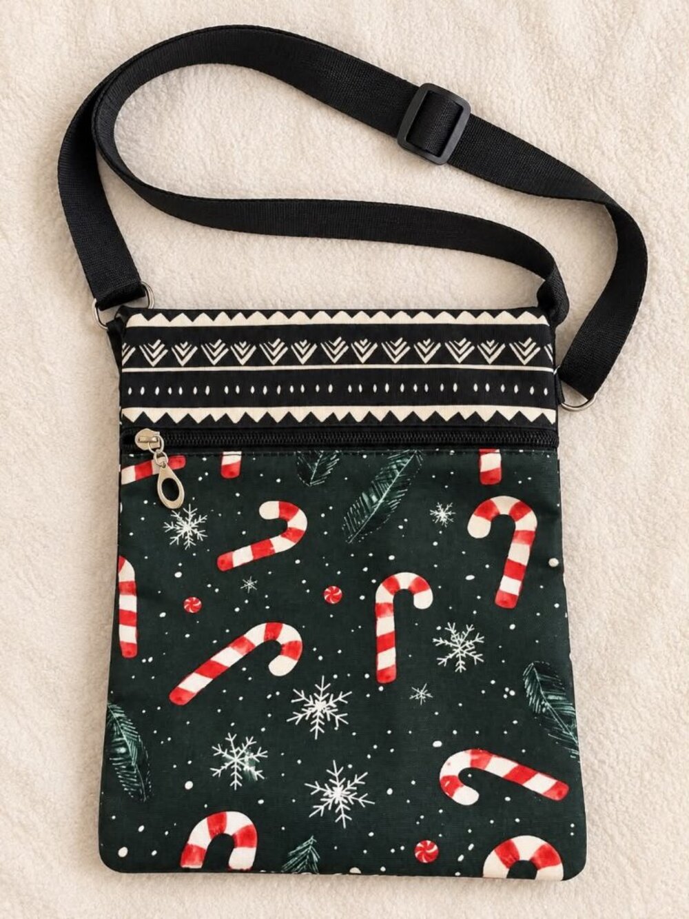 Christmas Candy Cane Crossbody Phone Bag